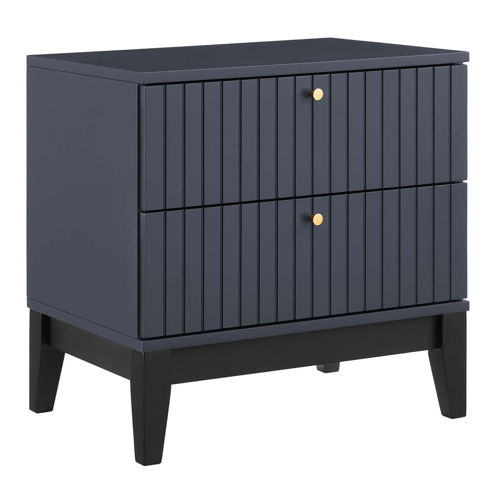 Modway Furniture Dakota Nightstand - Versatile Mid-Century Modern Table with Ample Storage & Clean Lines in Blue MOD-6671-BLU