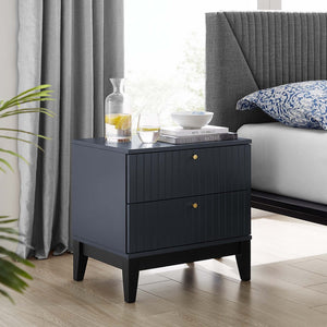 Modway Furniture Dakota Nightstand - Versatile Mid-Century Modern Table with Ample Storage & Clean Lines in Blue MOD-6671-BLU