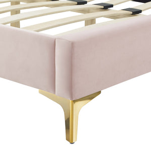 Modway Furniture Gwyneth Tufted Performance Velvet Queen Platform Bed by Modway - Glamorous Elegance for Your Bedroom Pink MOD-6751-PNK