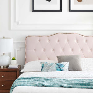 Modway Furniture Amber Performance Velvet Twin Platform Bed - Glam Deco Design with Sturdy Support and Comfort Pink MOD-6780-PNK