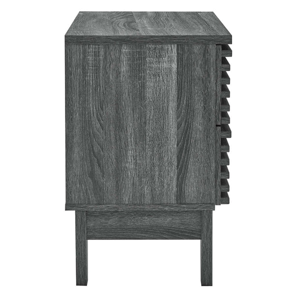 Modway Furniture Render Two-Drawer Nightstand by Modway - Stylish Mid-Century Design for Modern Bedrooms and Living Spaces Charcoal MOD-6964-CHA