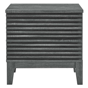 Modway Furniture Render Two-Drawer Nightstand by Modway - Stylish Mid-Century Design for Modern Bedrooms and Living Spaces Charcoal MOD-6964-CHA
