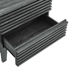 Modway Furniture Render Two-Drawer Nightstand by Modway - Stylish Mid-Century Design for Modern Bedrooms and Living Spaces Charcoal MOD-6964-CHA