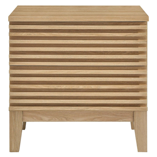 Modway Furniture Render Two-Drawer Nightstand by Modway - Stylish Mid-Century Design for Modern Bedrooms and Living Spaces Oak MOD-6964-OAK