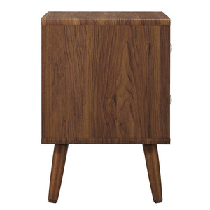 Modway Furniture Transmit 2-Drawer Nightstand - Mid-Century Modern Walnut Finish with White Lacquer Drawers MOD-7017-WAL-WHI