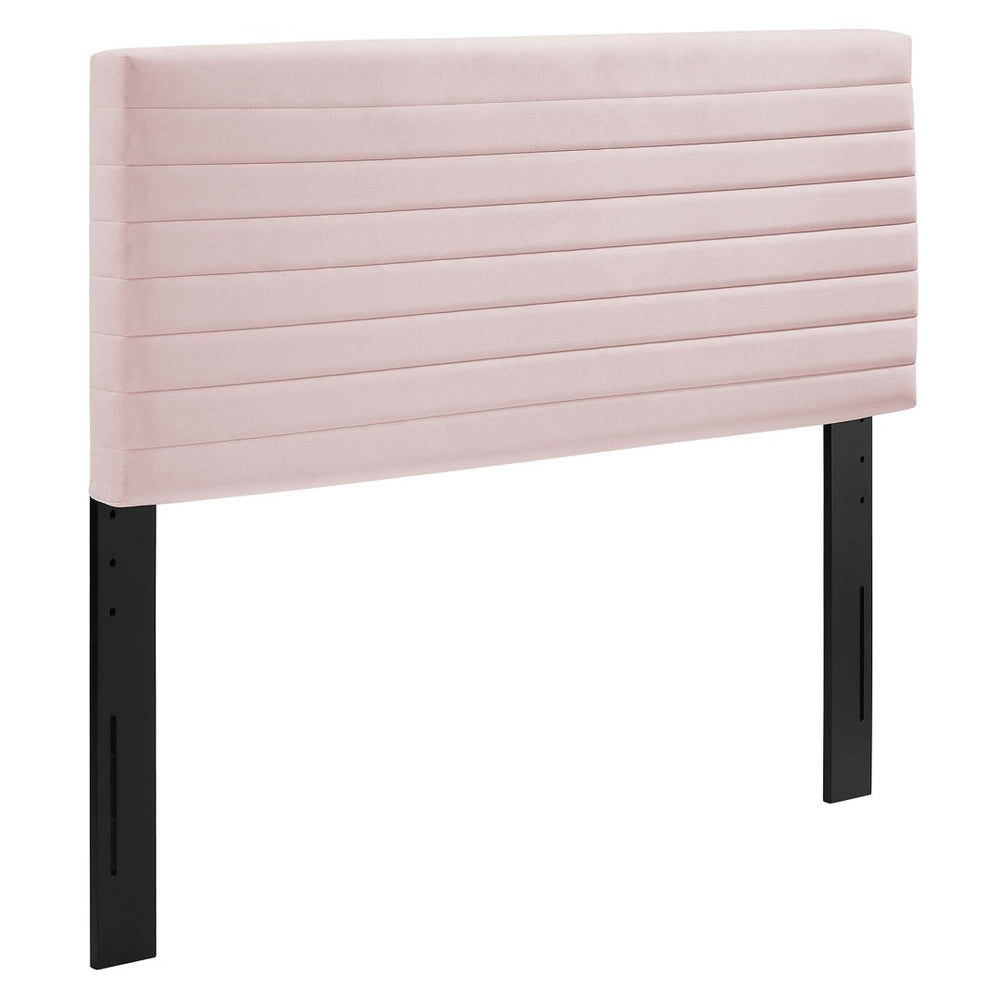 Modway Furniture Tranquil Twin Headboard by Modway - Stylish Pink Velvet, Adjustable Height & Luxe Channel Tufting MOD-7023-PNK