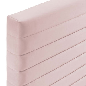 Modway Furniture Tranquil Twin Headboard by Modway - Stylish Pink Velvet, Adjustable Height & Luxe Channel Tufting MOD-7023-PNK