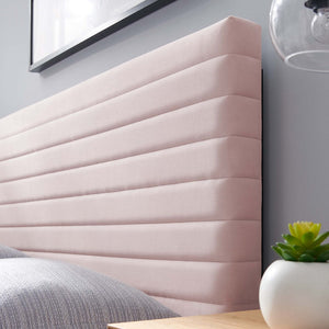 Modway Furniture Tranquil Twin Headboard by Modway - Stylish Pink Velvet, Adjustable Height & Luxe Channel Tufting MOD-7023-PNK