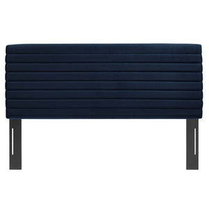 Modway Furniture Tranquil Full/Queen Headboard by Modway - Stylish Velvet Upholstered Design for Modern Bedrooms Midnight Blue MOD-7024-MID