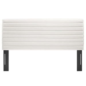 Modway Furniture Tranquil Full/Queen Headboard by Modway - Stylish Velvet Upholstered Design for Modern Bedrooms White MOD-7024-WHI