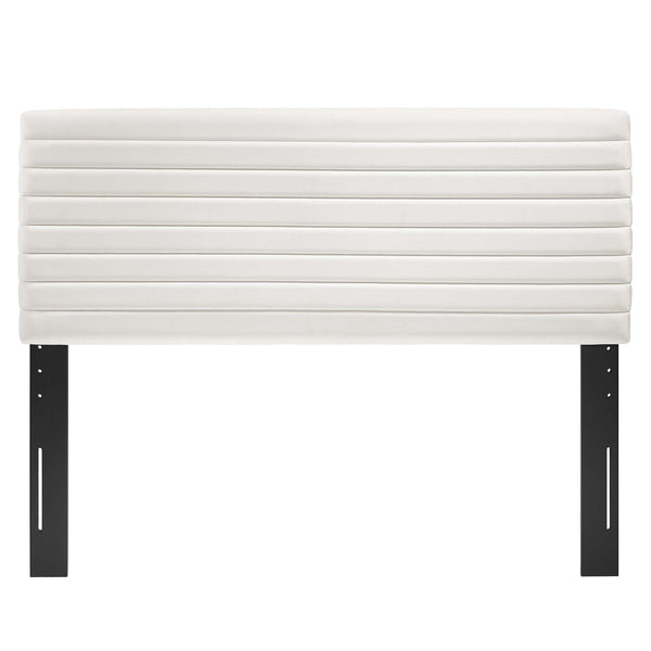Modway Furniture Tranquil Full/Queen Headboard by Modway - Stylish Velvet Upholstered Design for Modern Bedrooms White MOD-7024-WHI