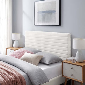 Modway Furniture Tranquil Full/Queen Headboard by Modway - Stylish Velvet Upholstered Design for Modern Bedrooms White MOD-7024-WHI