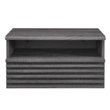 Modway Furniture Render Wall-Mount Nightstand Charcoal 15.5 x 23.5 x 12.5