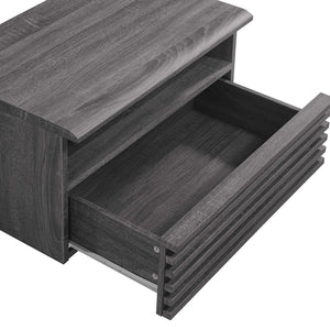 Modway Furniture Render Wall-Mount Nightstand - Mid-Century Modern Design for Stylish Storage and Space-Saving Solutions Charcoal MOD-7058-CHA