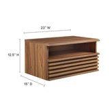 Modway Furniture Render Wall-Mount Nightstand Walnut 15.5 x 23.5 x 12.5