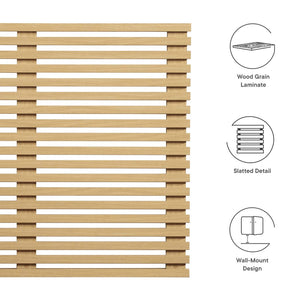 Modway Furniture Render Wall Mount Twin Headboard - Mid-Century Style, Space-Saving Design for Small Bedrooms Oak MOD-7061-OAK