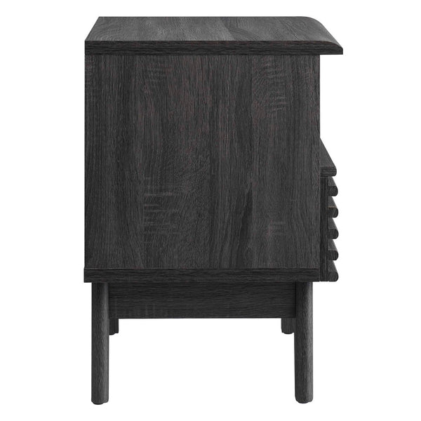 Modway Furniture Render Nightstand by Modway - Stylish Mid-Century Design with Spacious Drawer and Open Storage Space Charcoal MOD-7070-CHA