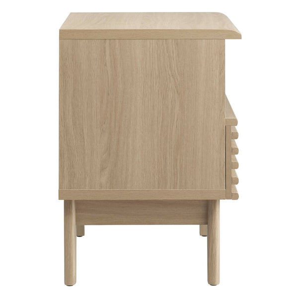 Modway Furniture Render Nightstand by Modway - Stylish Mid-Century Design with Spacious Drawer and Open Storage Space Oak MOD-7070-OAK