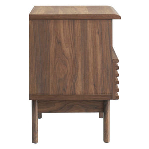 Modway Furniture Render Nightstand by Modway - Stylish Mid-Century Design with Spacious Drawer and Open Storage Space Walnut MOD-7070-WAL