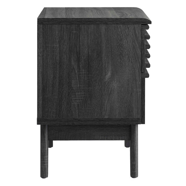 Modway Furniture Render Nightstand by Modway - Mid-Century Modern Accent Table with Dual Storage Drawers & Style Charcoal MOD-7071-CHA
