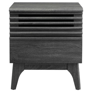 Modway Furniture Render Nightstand by Modway - Mid-Century Modern Accent Table with Dual Storage Drawers & Style Charcoal MOD-7071-CHA
