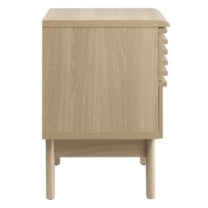 Modway Furniture Render Nightstand by Modway - Mid-Century Modern Accent Table with Dual Storage Drawers & Style Oak MOD-7071-OAK