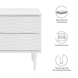 Modway Furniture Wavelet 2-Drawer Nightstand White 15.5 x 19 x 18.5