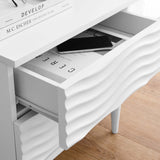 Modway Furniture Wavelet 2-Drawer Nightstand White 15.5 x 19 x 18.5