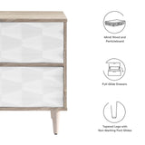 Modway Furniture Vespera 2-Drawer Nightstand Oak White 15.5 x 17 x 22