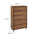 Modway Furniture Vespera 5-Drawer Chest Walnut 15.5 x 33 x 53