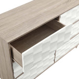 Modway Furniture Vespera 6-Drawer Dresser Oak White 15.5 x 49 x 34