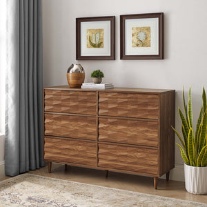 Modway Furniture Vespera 6-Drawer Dresser - Modern Walnut Design, Smooth Glide Storage, Stylish & Durable for Any Space MOD-7083-WAL