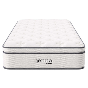 Modway Furniture Jenna 12" Innerspring & Foam Twin Mattress - Breathable Comfort, Spinal Support, Easy Setup & Durable MOD-7087-WHI