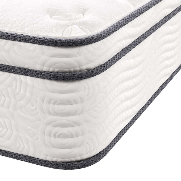 Modway Furniture Jenna 12" Innerspring & Foam Twin Mattress - Breathable Comfort, Spinal Support, Easy Setup & Durable MOD-7087-WHI