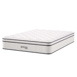 Modway Furniture Jenna 12" Innerspring & Foam Full Mattress - Cool, Comforting Support for Restorative Sleep! MOD-7088-WHI