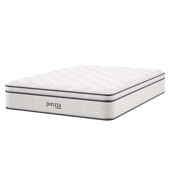 Modway Furniture Jenna 12" Innerspring & Foam Full Mattress - Cool, Comforting Support for Restorative Sleep! MOD-7088-WHI