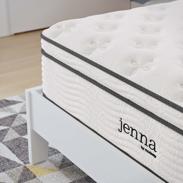 Modway Furniture Jenna 12" Innerspring & Foam Full Mattress - Cool, Comforting Support for Restorative Sleep! MOD-7088-WHI