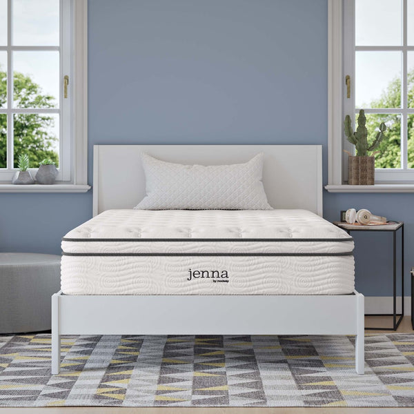 Modway Furniture Jenna 12" Innerspring & Foam Full Mattress - Cool, Comforting Support for Restorative Sleep! MOD-7088-WHI