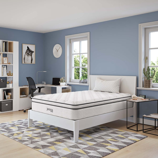 Modway Furniture Jenna 12" Innerspring & Foam Full Mattress - Cool, Comforting Support for Restorative Sleep! MOD-7088-WHI