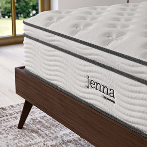 Modway Furniture Jenna 12" Queen Mattress with Innerspring & Foam - Ideal for Comfort, Support & Easy Delivery! MOD-7089-WHI