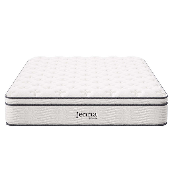 Modway Furniture Jenna 12" Queen Mattress with Innerspring & Foam - Ideal for Comfort, Support & Easy Delivery! MOD-7089-WHI