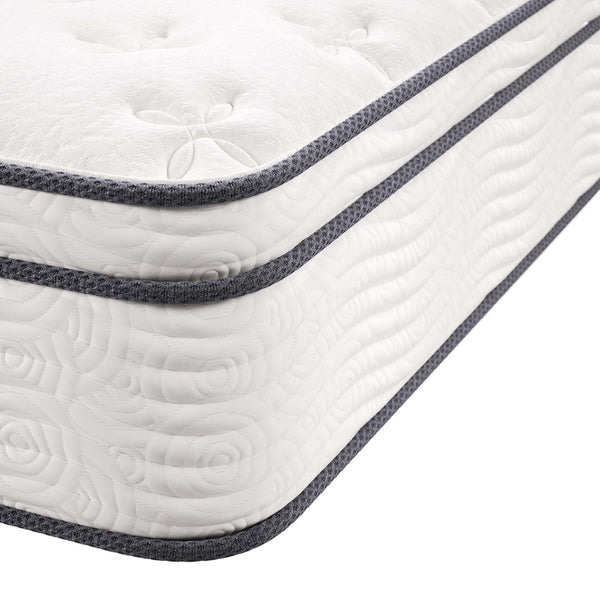 Modway Furniture Jenna 12" Queen Mattress with Innerspring & Foam - Ideal for Comfort, Support & Easy Delivery! MOD-7089-WHI
