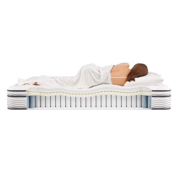 Modway Furniture Jenna 12" Innerspring and Foam Mattress - Ultimate Comfort with Pocket Coils for All Sleepers! MOD-7090-WHI