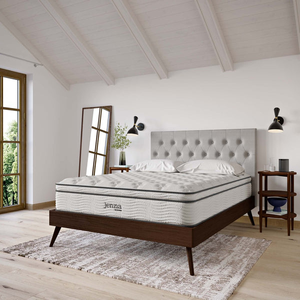Modway Furniture Jenna 12" Innerspring and Foam California King Mattress - Ultimate Comfort for All Sleepers! MOD-7091-WHI