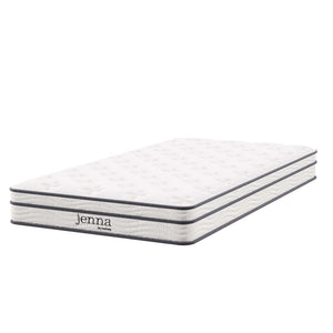 Modway Furniture Jenna 6" Innerspring and Foam Narrow Twin Mattress - Balanced Support, Pressure Relief & Comfort MOD-7092-WHI