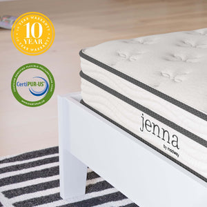 Modway Furniture Jenna 6" Innerspring and Foam Narrow Twin Mattress - Balanced Support, Pressure Relief & Comfort MOD-7092-WHI
