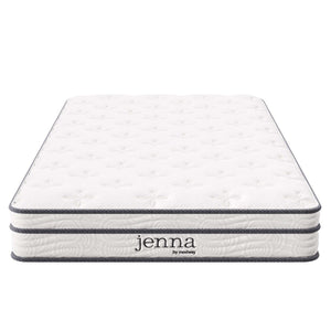 Modway Furniture Jenna 6" Innerspring and Foam Narrow Twin Mattress - Balanced Support, Pressure Relief & Comfort MOD-7092-WHI