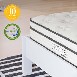 Modway Furniture Jenna 6" Innerspring and Foam Twin Mattress - Supportive, Breathable Comfort for All Sleepers MOD-7093-WHI