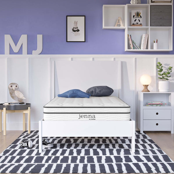 Modway Furniture Jenna 6" Innerspring and Foam Twin Mattress - Supportive, Breathable Comfort for All Sleepers MOD-7093-WHI