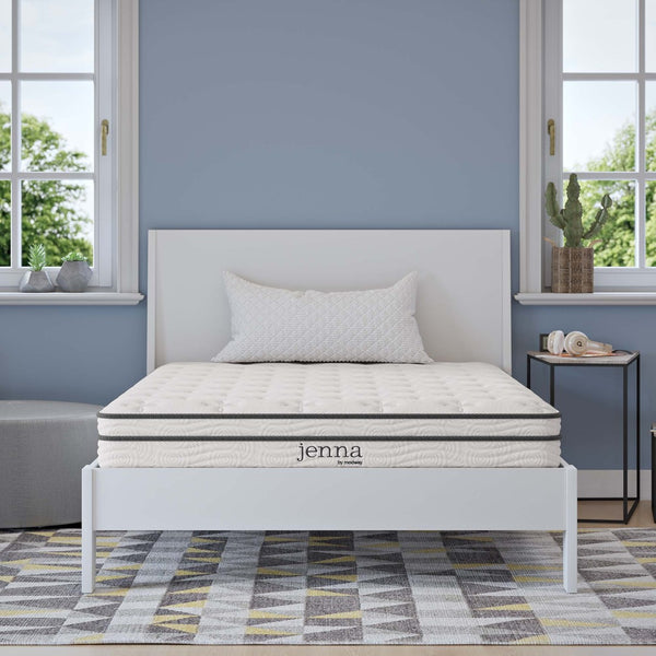 Modway Furniture Jenna 6" Innerspring & Foam Full Mattress - Perfect for All Sleepers, Easy Setup for Any Space! MOD-7094-WHI
